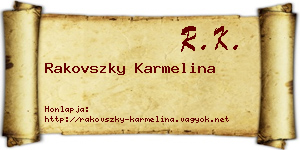 Rakovszky Karmelina névjegykártya